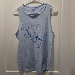Beachly Faded Blue Floral Graphic Tank Top